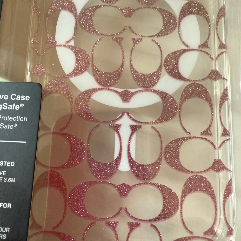 Coach Pink Glitter iPhone 15 Pro Max Case - Picture 2 of 6